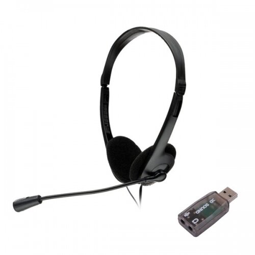 Oferte la Casti  cu Microfon SPK-223-USB Standard Multimedia Call Center USB 2.0 / Jack 3.5MM x 2 Negru