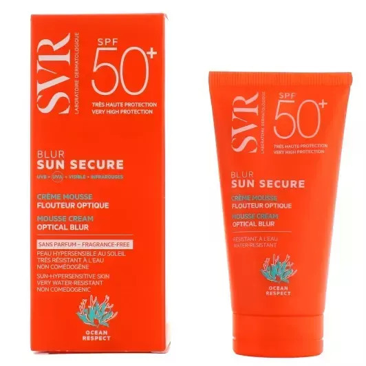 Oferte la Crema spuma pentru protectie solara fara parfum Sun Secure Blur, SPF 50+ SVR, 50 ml
