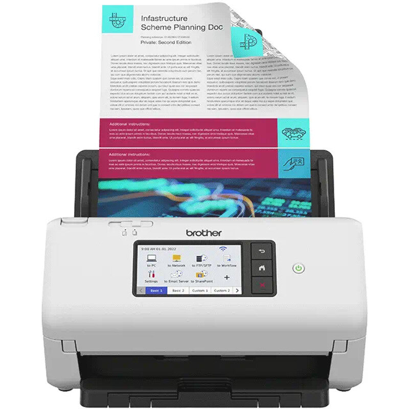 Oferte la Scanner ADS-4700W Format A4 Duplex USB 3.0 Retea Wi-Fi Alb