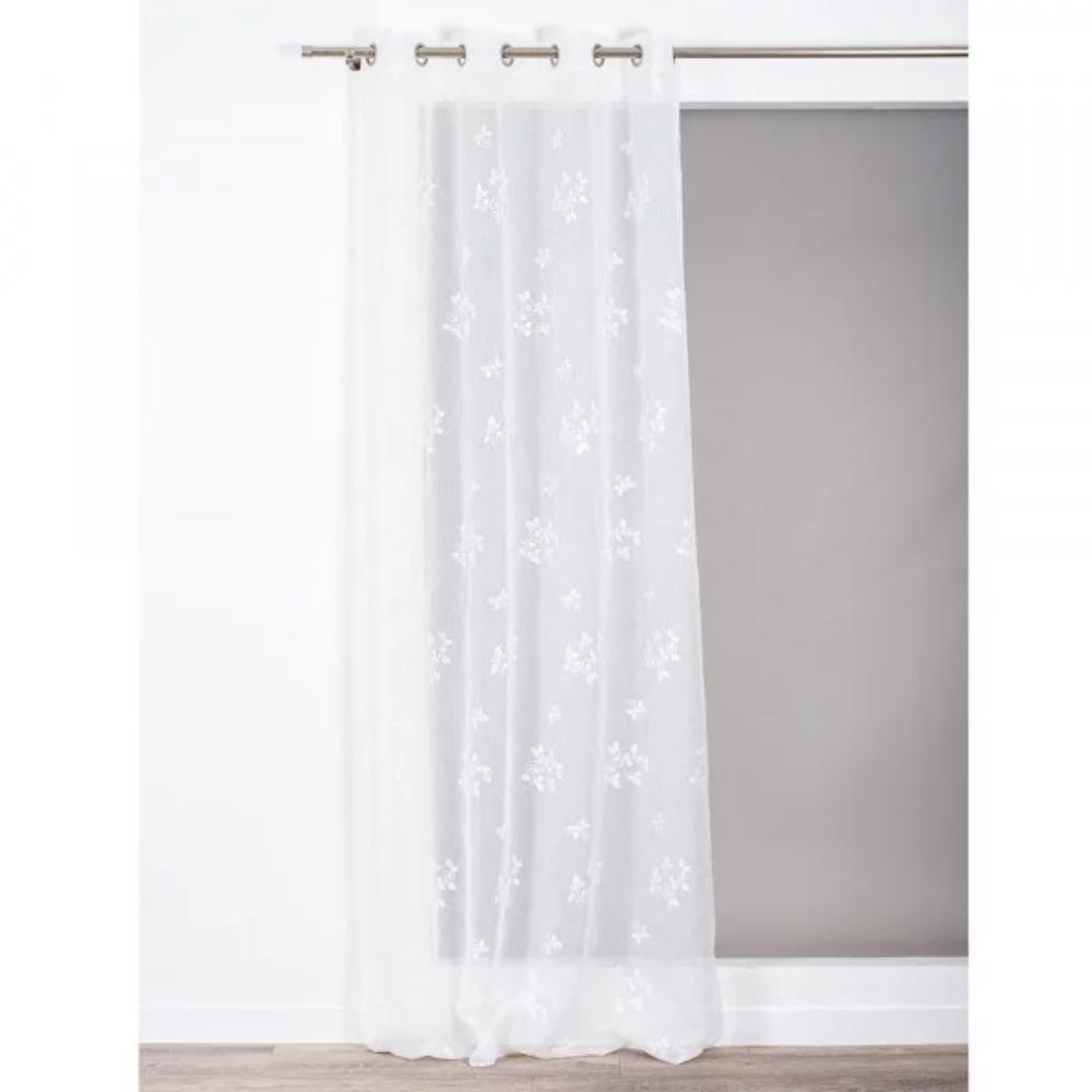 Oferte la Perdea Fleurette Ivoire 021, poliester, model floral, ivoire, 140 x 240 cm