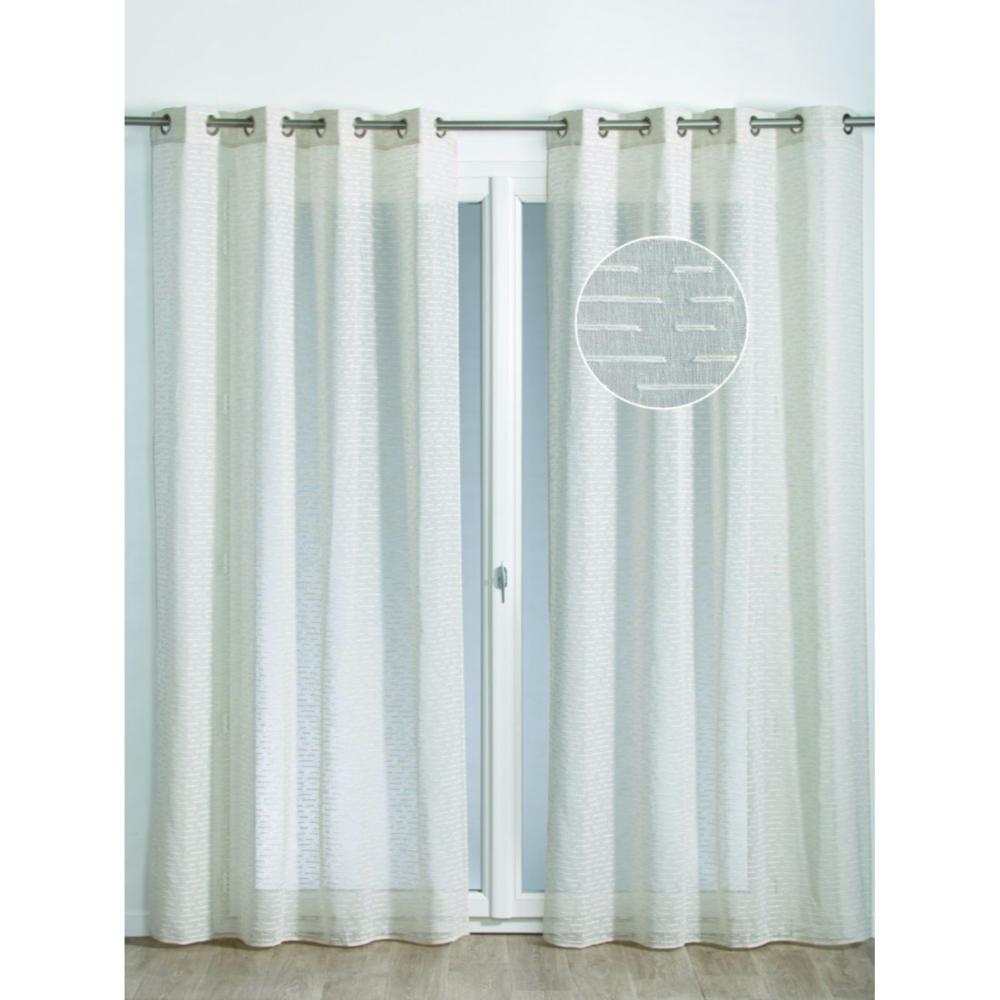 Oferte la Perdea Riane Beige 025, poliester, model cu dungi, bej, 140 x 240 cm