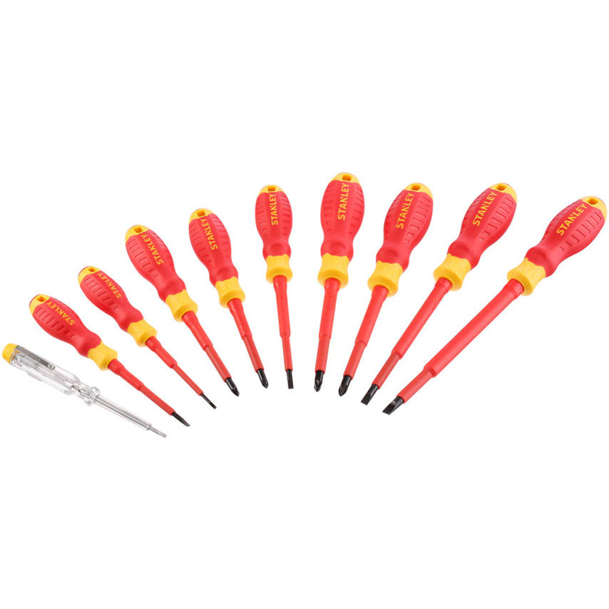 Oferte la Set 10 Surubelnite Izolate VDE 2xPZ 2xPH 5xSL Tester Transparent/Rosu