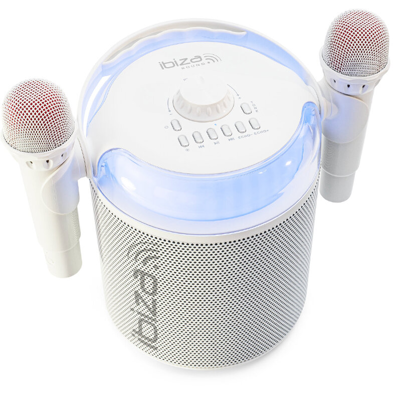 Oferte la Boxa Karaoke 2 Microfoane Wireless Bt/Usb/Msd/Aux Alb