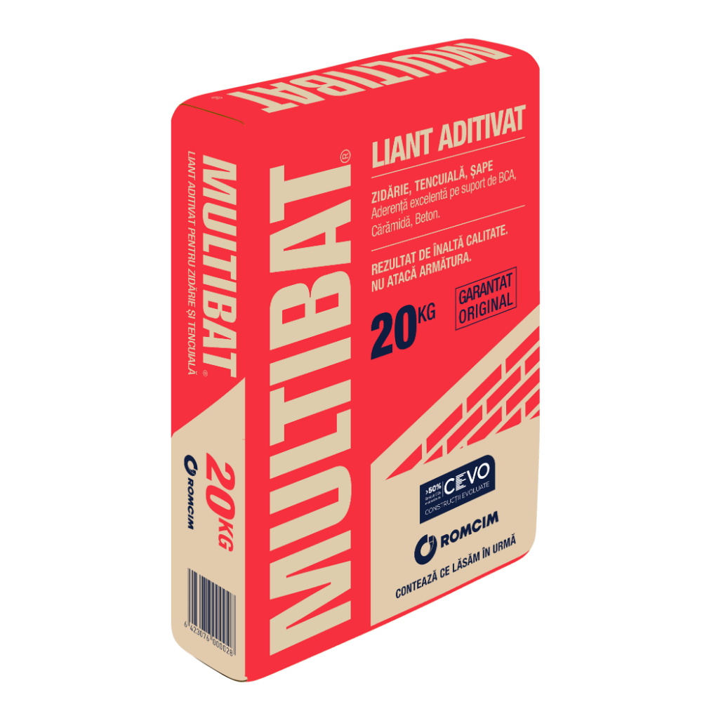 Oferte la Liant aditivat Romcim Multibat pentru tencuiala si zidarie, 20 kg