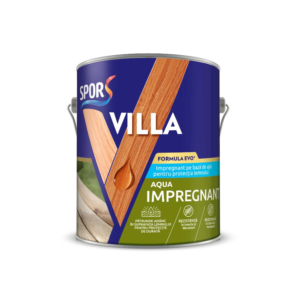 Oferte la Lac pentru lemn Spor Villa Yacht Impregnant, transparent, pe baza de apa, exterior/interior, 2.5 l