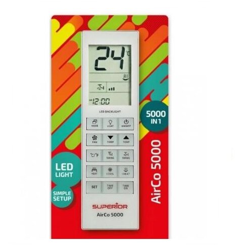 Oferte la Telecomanda Universala AirCo 5000in1 Compatibila cu Majoritatea Modelelor de Aparate de Aer Conditionat de pe Piata Display Luminat Baterii (2 x AAA) Neincluse Alb