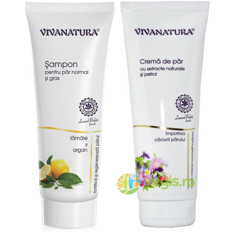 Oferte la Sampon Natural cu Lamaie si Argan 250ml + Crema Impotriva Caderii Parului 250ml Pachet PROMO