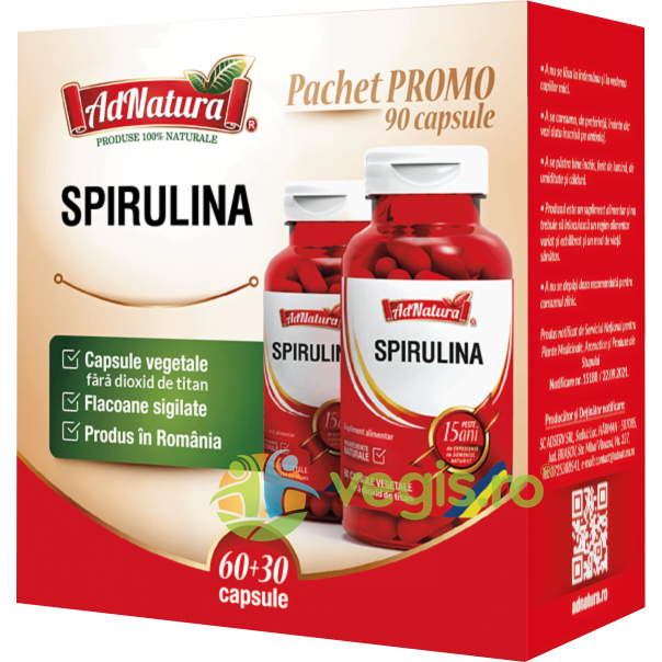 Oferte la Pachet Spirulina 60cps+30cps