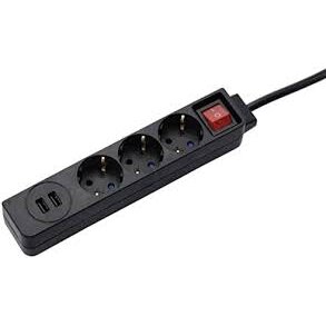 Oferte la Power Strip 3-Way USB-A 17 W Switch 1.4 m Black