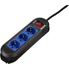 Oferte la Power Strip 3-Way Switch Wall Mounting 1.5 m Black/Blue