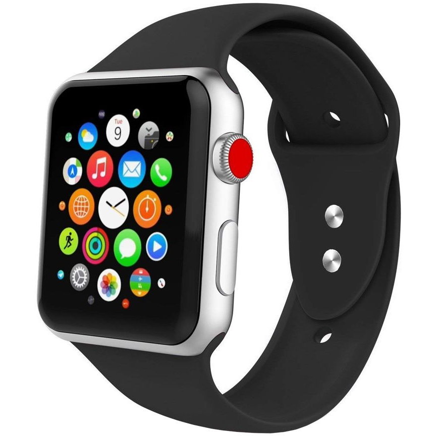 Oferte la Curea Silicon Icon V2 Compatibila cu Apple Watch 4/5/6/7/8/SE/Ultra 42/44/45/49mm Negru