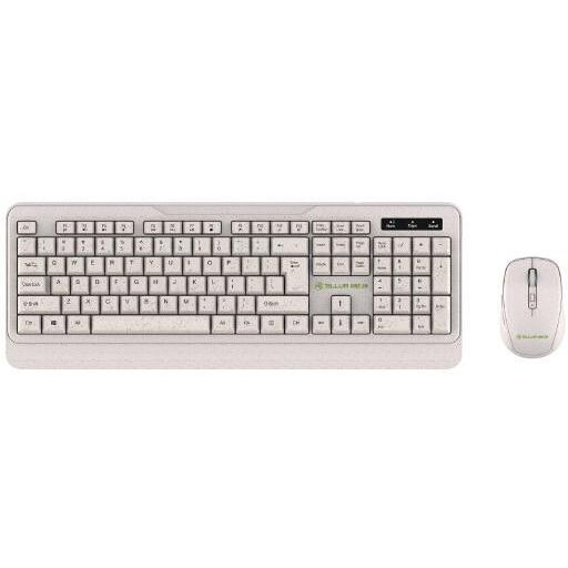 Oferte la Kit Mouse + Tastatura Green 2.4GHz Nano Receive Wireless Crem
