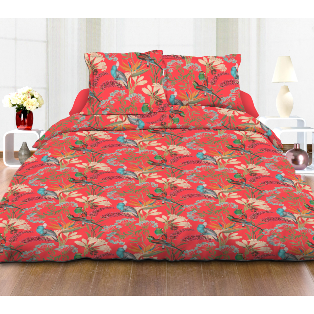 Oferte la Lenjerie de pat, Home Berry, 2 persoane, 100% bumbac, 4 piese, model exotic