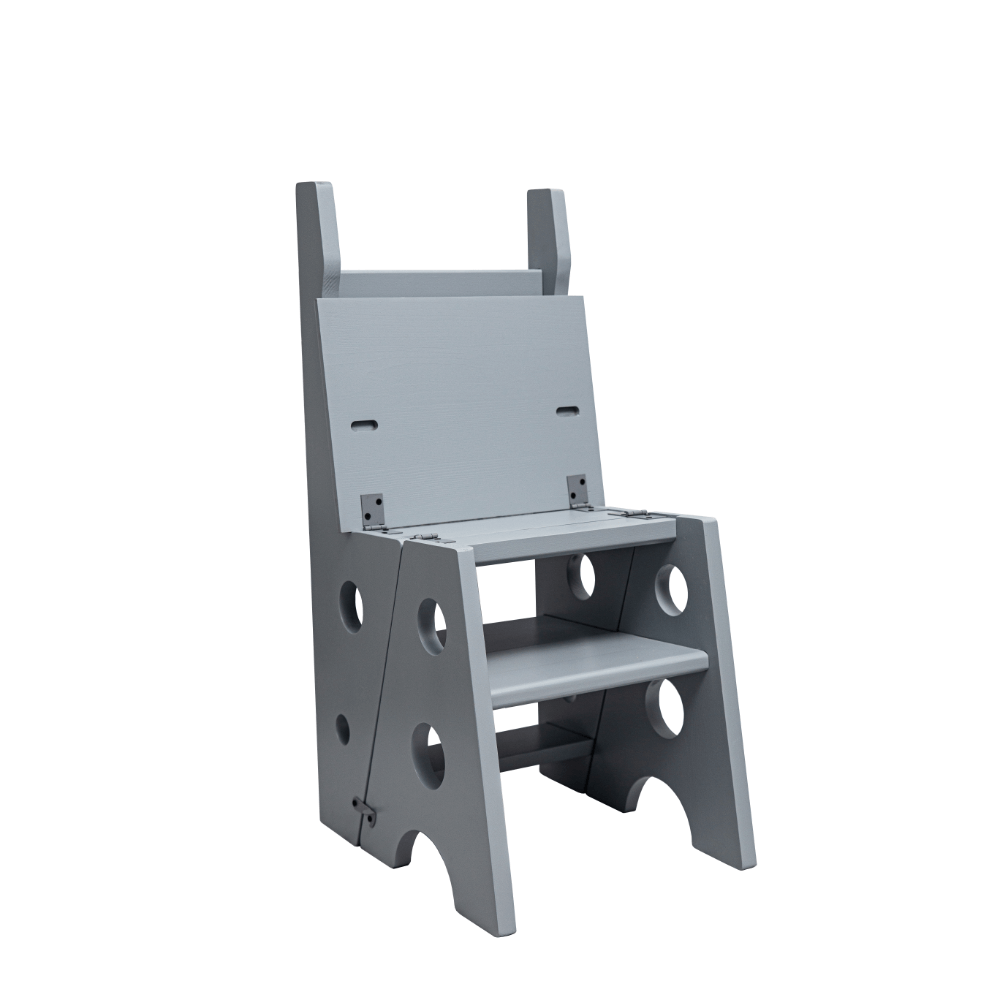 Oferte la Scaun/scarita BucinMob Leddy, lemn masiv rasinoase, gri, 54.2 x 42.7 x 85 cm