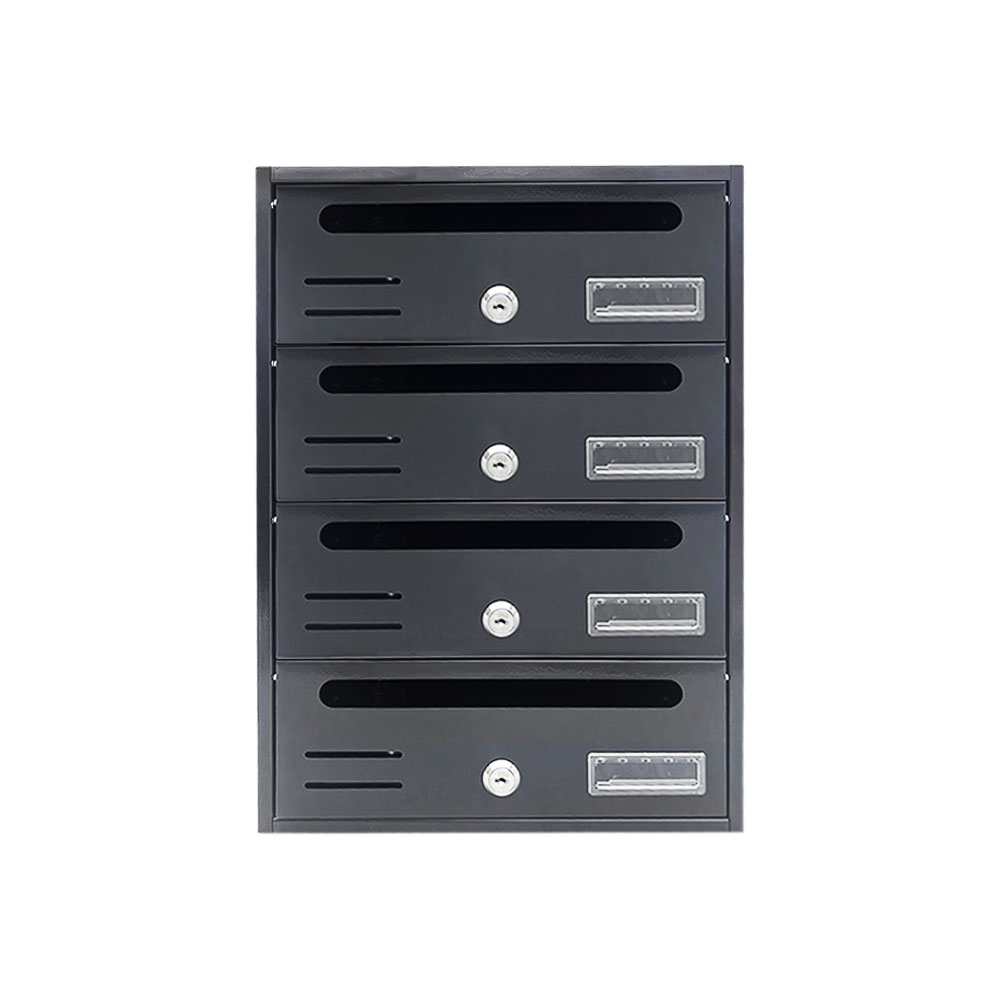 Oferte la Cutie postala modulara exterior Ferrobrand Colectiv, 4 module, tabla zincata, gri antracit texturat, 420 x 300 x 170 mm