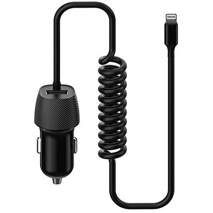Oferte la INCARCATOR AUTO CABLU SPIRALAT 3.4A LIGHTNING