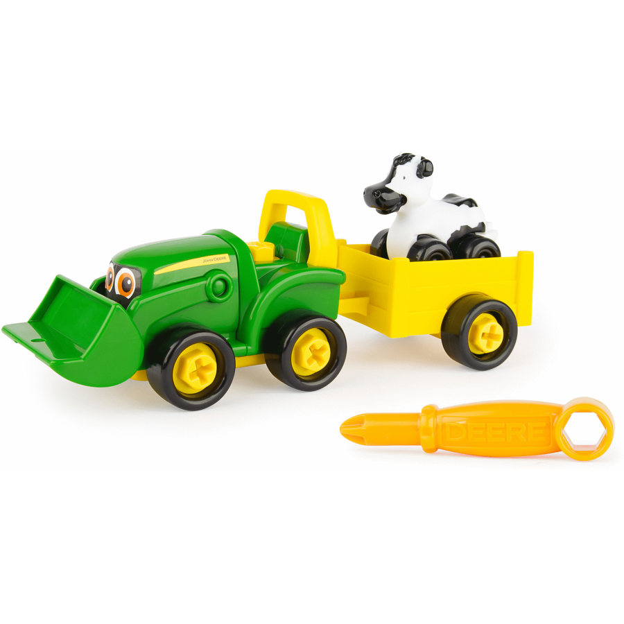 Oferte la Jucarie de Asamblat John Deere Construiti Un Prieten Bonnie Tractorul cu Remorca Verde/Galben