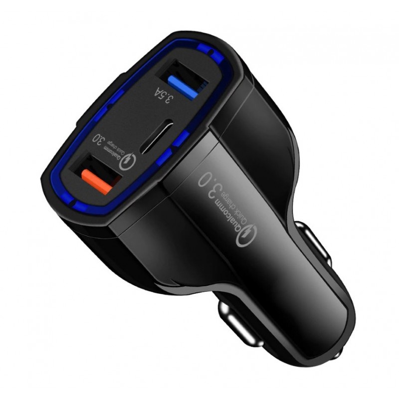 Oferte la Incarcator Auto Techstar® Turbo Fast, 5V, 3.5A ,QC3.0, DUAL USB, Universal, Negru