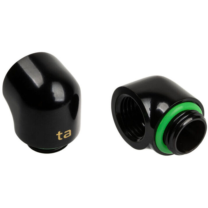 Oferte la Adaptor Racire Apa 90 Grade G1/4inch AG   G1/4inch IG x2 Negru