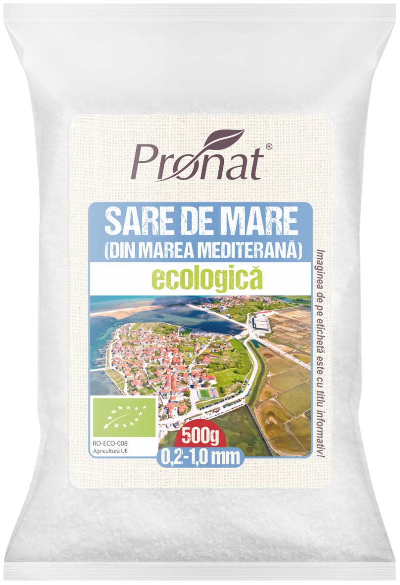 Oferte la Sare de mare bio (din Marea Mediterana) 500g Pronat