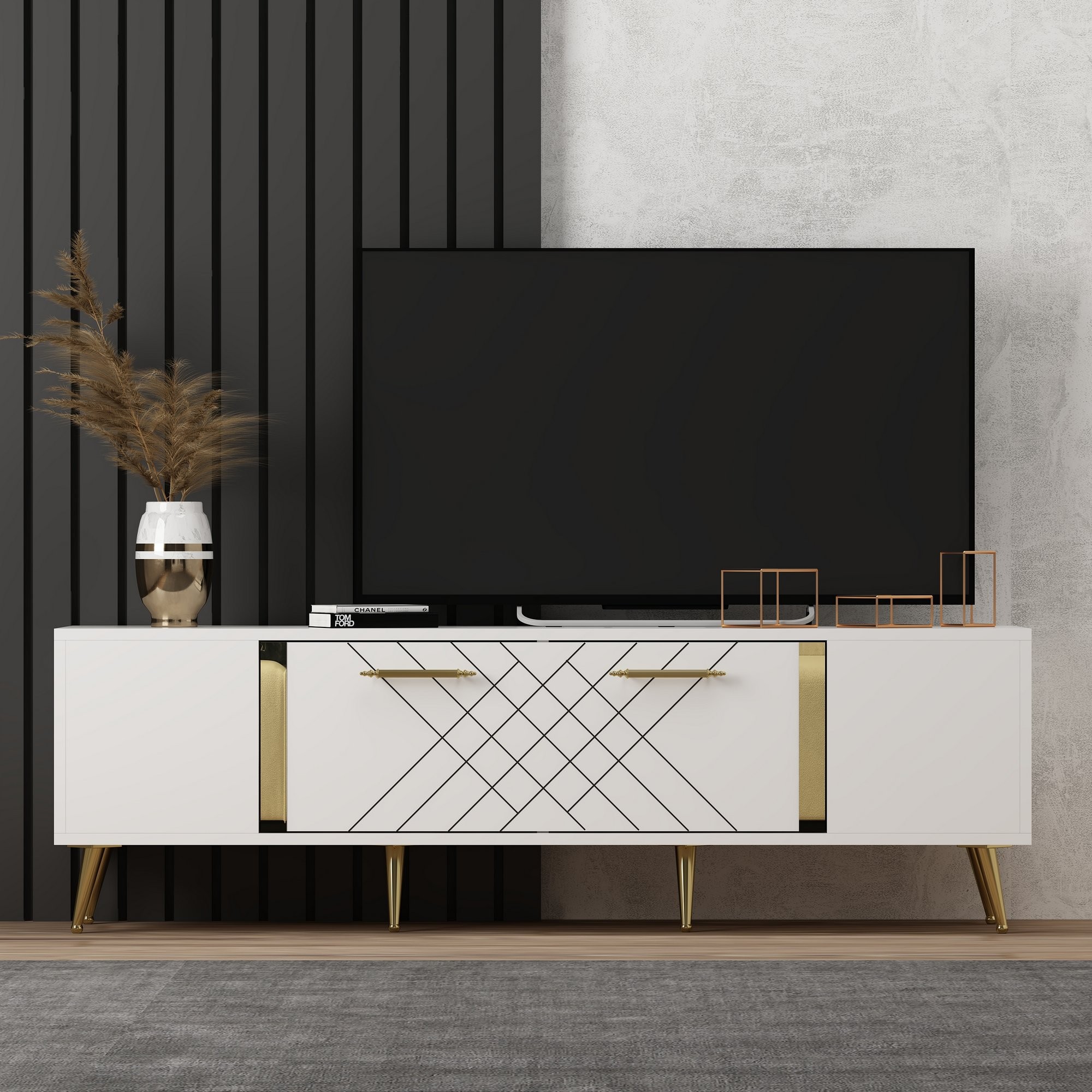 Oferte la Comoda TV 150 X 48.2 X 35 Detas - White, Gold