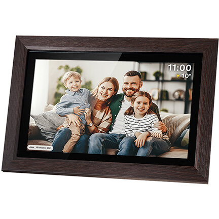 Oferte la Rama Foto Digitala KM1102-15 Frameo Ecran IPS 15.6Inch Wi-Fi Memorie 16GB Maro/Negru