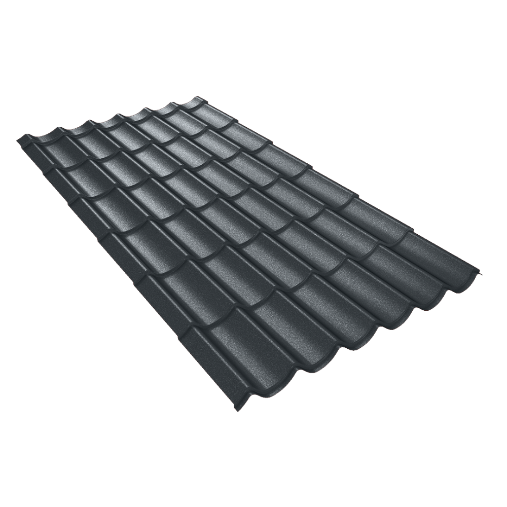 Oferte la Tigla metalica Caretta Daily, gri mat, RAL 7016, Fresco, grosime 0.4 mm, 1140 x 1200 mm