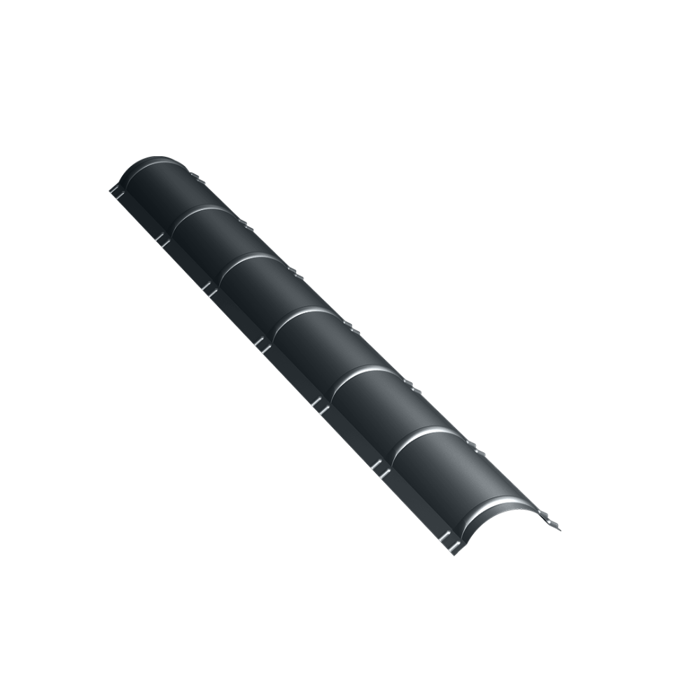 Oferte la Coama semirotunda mare Caretta, tabla zincata, gri, RAL 7016, mat, 2 m