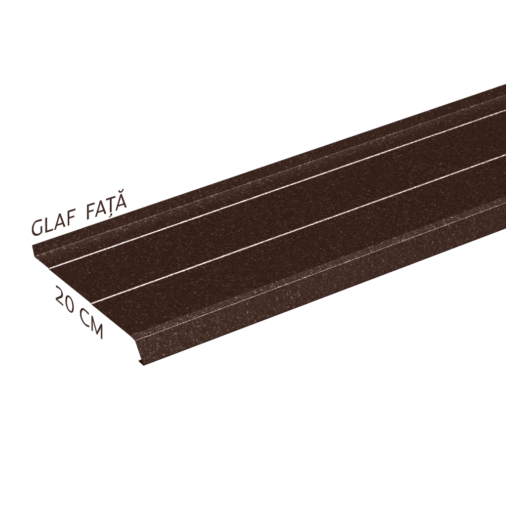 Oferte la Glaf metalic exterior Caretta Briliant Z200, otel, maro, RAL 8017, 1500 x 200 mm