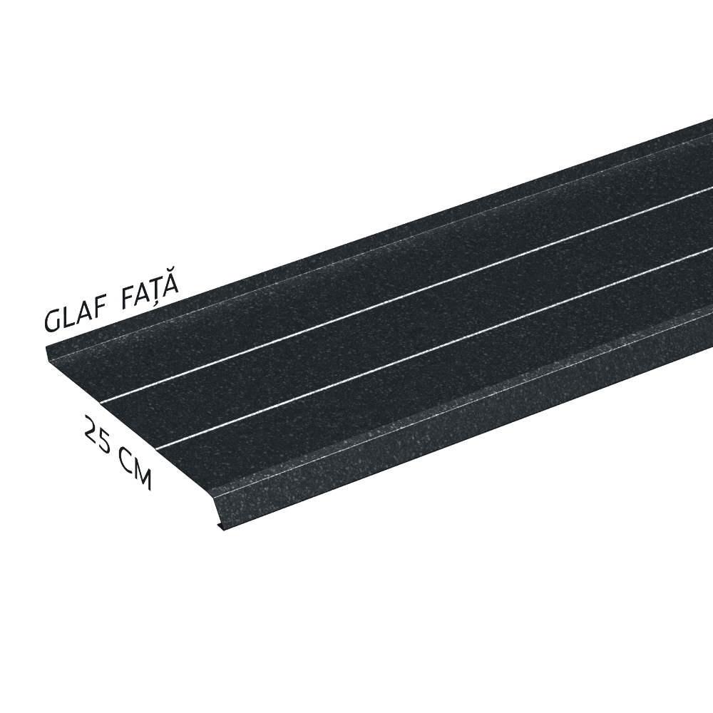 Oferte la Glaf metalic exterior Caretta Briliant Z250, otel, gri, RAL 7016, 1500 x 250 mm