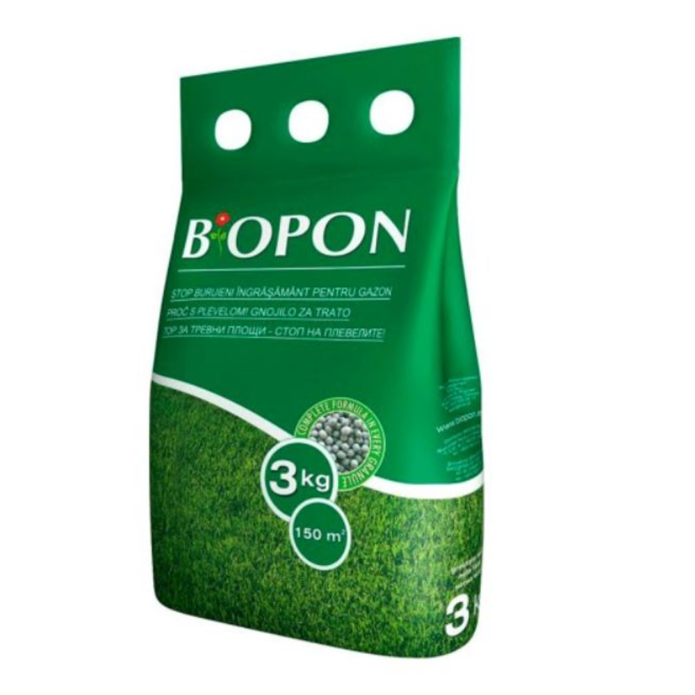 Oferte la Ingrasamant pentru gazon cu buruieni Biopon, 3 kg