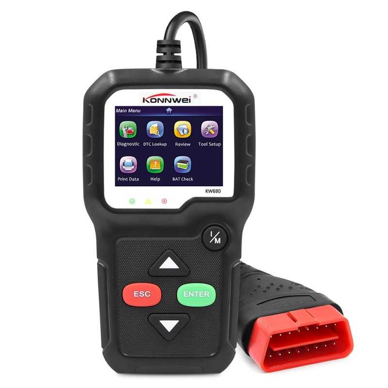 Oferte la Diagnoza OBD2 KONNWEI KW680, Black, Afisare Erori + Descriere, Resetari, Live Data, ELM 327 OBDII