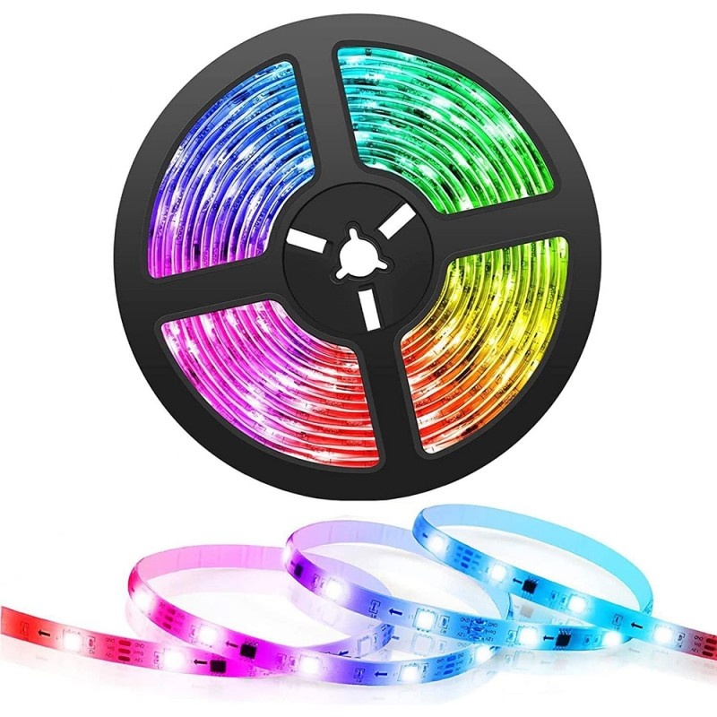 Oferte la Kit banda LED RGB Smart WiFi Techstar®, SMD 5050, 5m, DC 5V, USB, Control Vocal, Compatibila cu Alexa Amazon si Google Home, Negru
