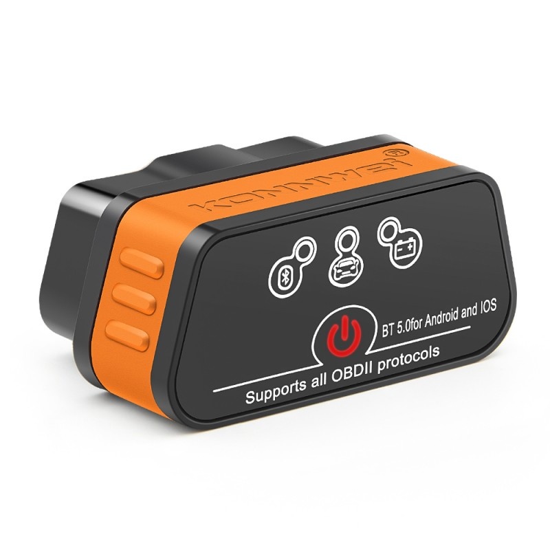 Oferte la Diagnoza auto OBD2 KONNWEI KW901, Bluetooth 5.0, Buton ON-OFF, compatibil Android iOS, ELM 327 OBDII, Negru/Orange