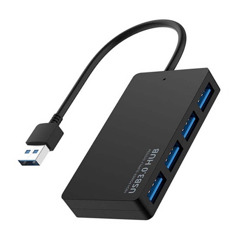 Oferte la Hub USB cu 4 porturi Techstar® HUBA0401, 1 x USB 3.0, 3 x USB 2.0, Transfer date de mare viteza 5Gbps, Negru