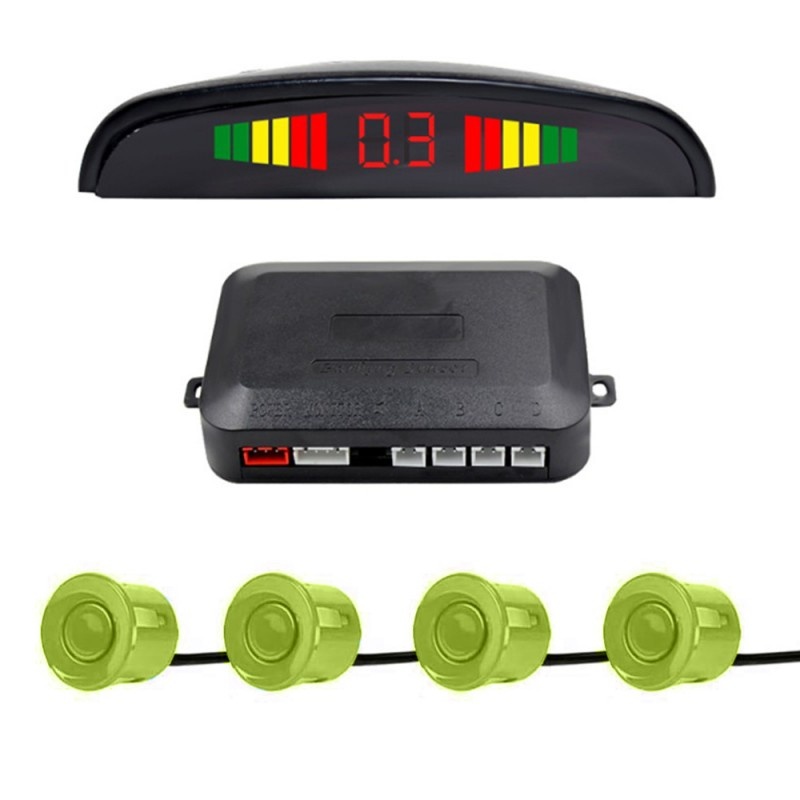 Oferte la Set Senzori Parcare Auto Detector Parktronic Display Radar Monitor 4 Senzori, Negru/Verde