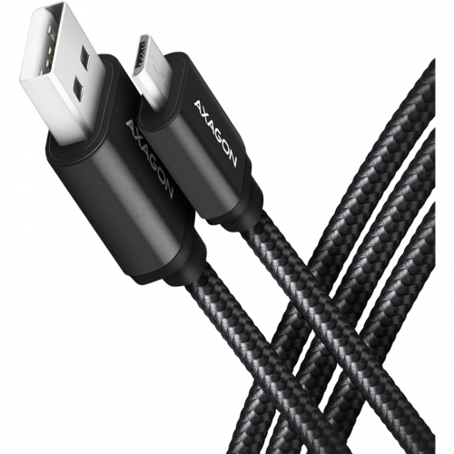 Oferte la Cablu de Date / Incarcare USB-Micro la USB-A 2.4A Impletit 1M Negru