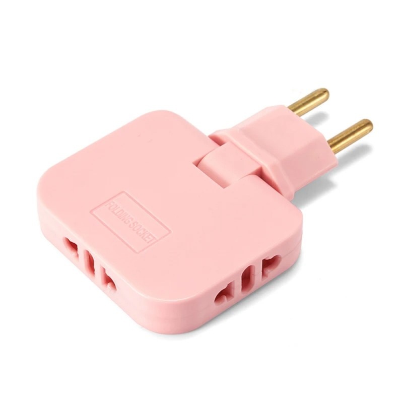 Oferte la Adaptor Triplu Stecher Pentru Priza Techstar® TS-A3 Cu Rotire 180°, 250V, 10A, Compatibil EU/US, Roz