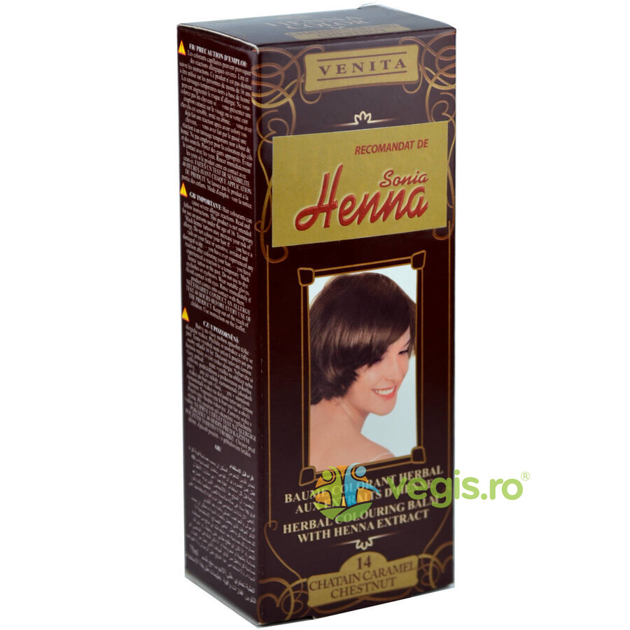 Oferte la Balsam Colorant pentru Par cu Henna Nr. 14 - Castaniu 75ml