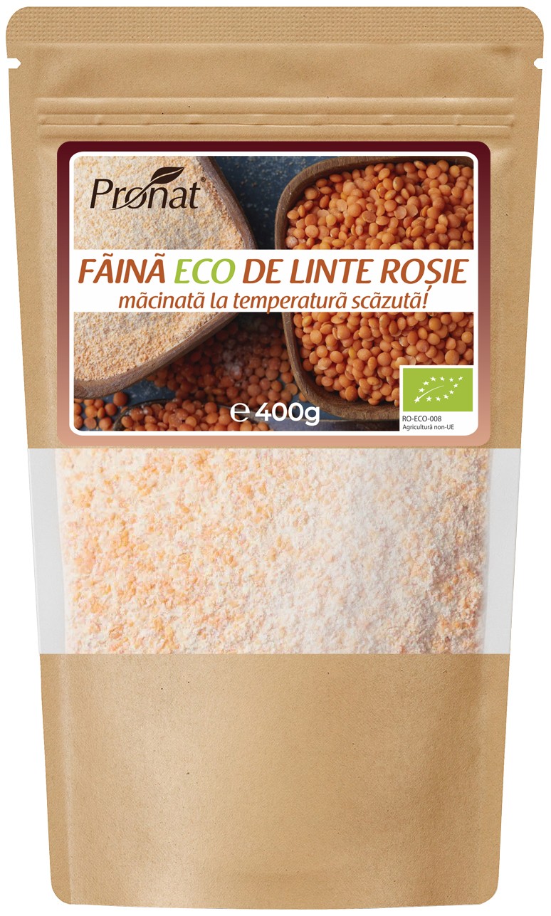 Oferte la Faina bio de linte rosie 400g Pronat