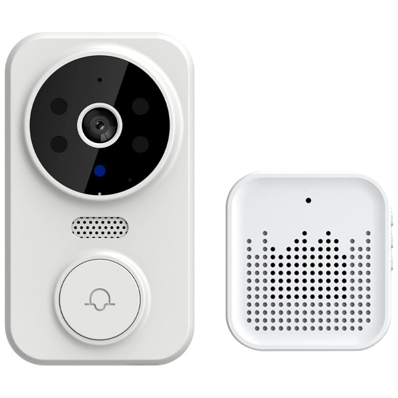 Oferte la Sonerie inteligenta Techstar® M8 Tuya, 1080P, 2.4G WIFI , 800 mAh, DC5V/2A, Vizibilitate nocturna, IP 65, Alb