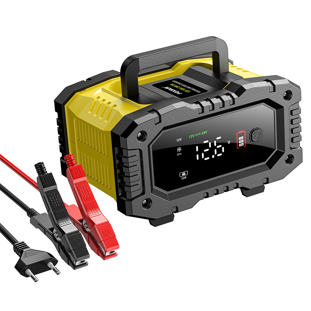 Oferte la Redresor Auto Digital FOXSUR 12V/24V 10A cu Ecran LED, Incarcare Baterii 6Ah-200Ah, Functie de Reparatie prin Impulsuri, Protectie Completa