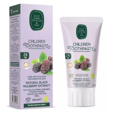 Oferte la Pastă De Dinți Eyup Sabri Tuncer cu extract natural din Dude Negre pentru copii intre 2-6 ani, 60 ml