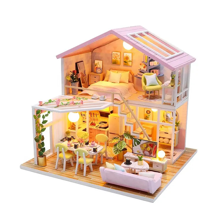 Casuta De Asamblat Family DIY in miniatura, Joc interactiv, educational