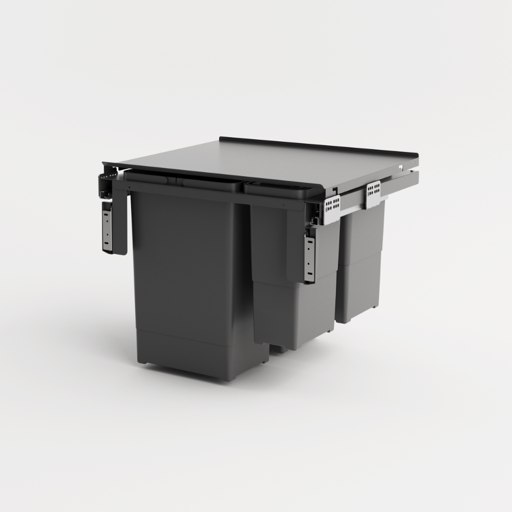 Oferte la Sistem cos gunoi incorporabil H44 Compagnucci, plastic si metal, antracit, 500 mm, 48 l