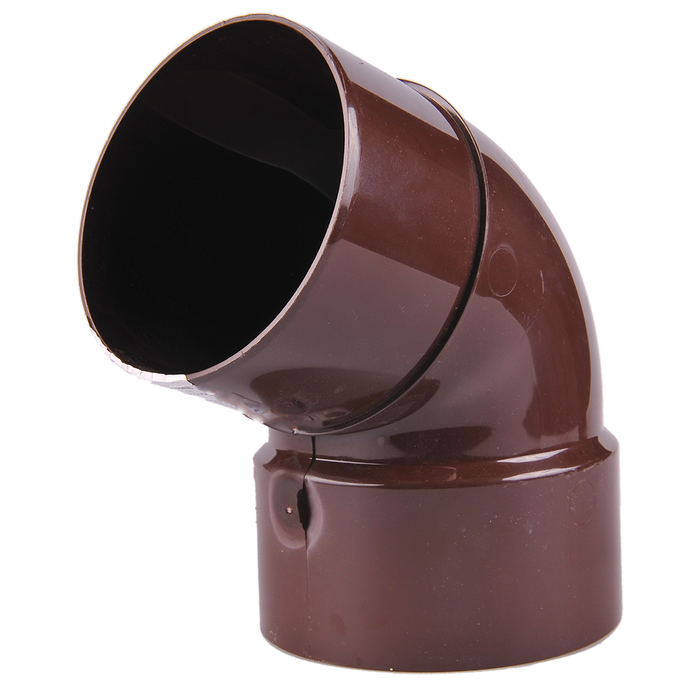 Oferte la  Cot 67,5° burlan PVC, Regenau, diam. 100 mm, maro, RAL 8017