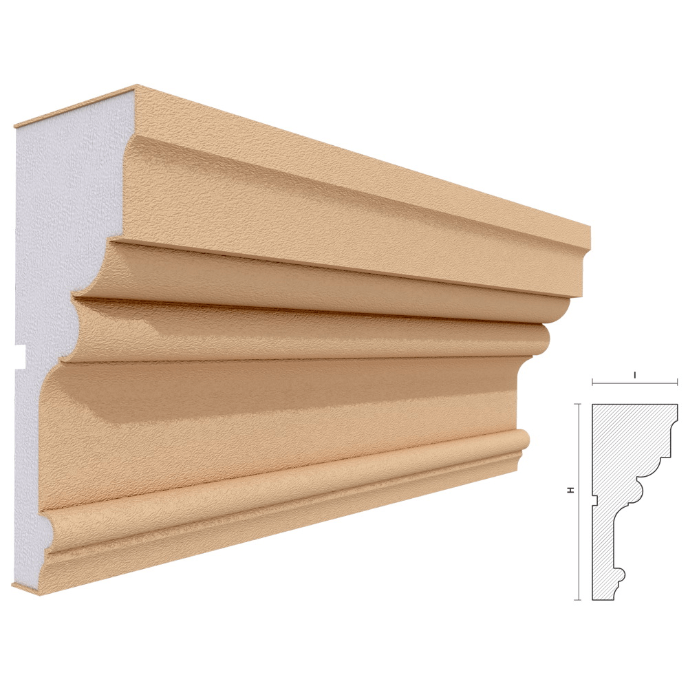 Oferte la Cornisa decorativa pentru fatada, polistiren EPS + rasina, 200 x 87 x 2000 mm, crem