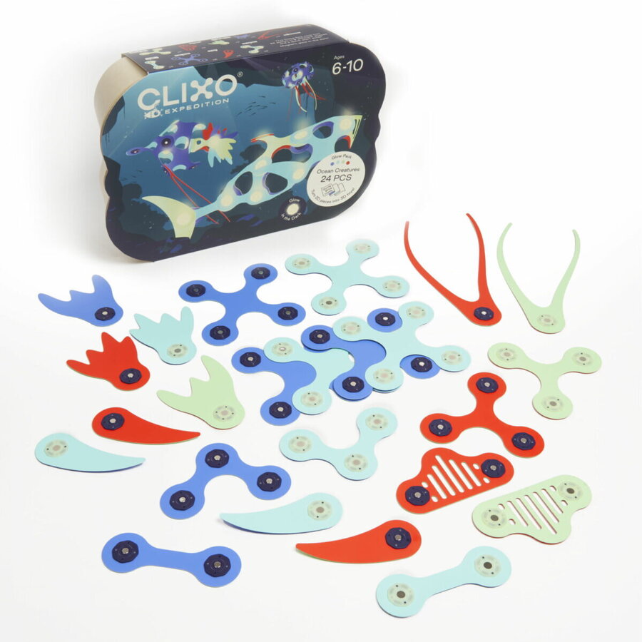 Oferte la Set de Constructie Magnetic Animalute Marine  24 Piese 6 Ani+ Multicolor