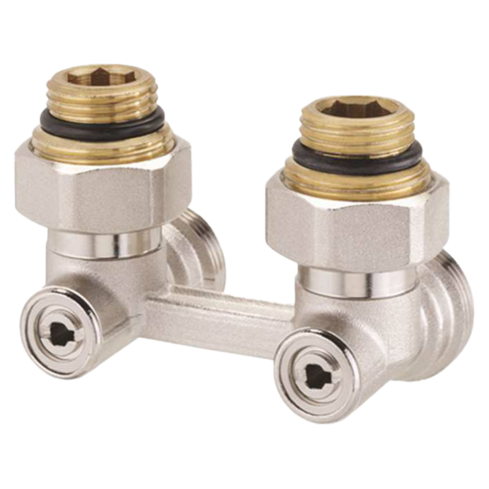 Oferte la Robinet dublu pentru calorifer Purmo, Tip H, adaptor 3/4 x 1/2 ''