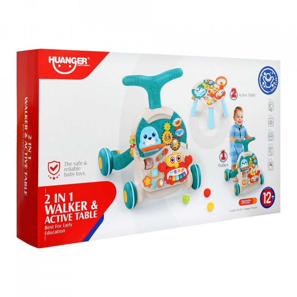 Oferte la Premergator multifunctional cu centru de activitati si inaltime reglabila (Culoare produse: Albastru)